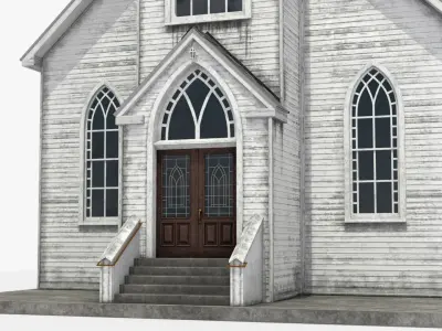  Wooden Gothic Church Old White 