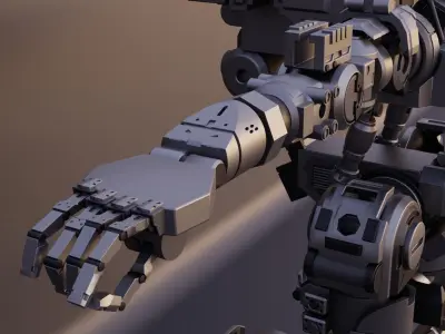 mecha futuristic robot Low-poly 3D model