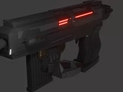 Sci-Fi Handgun Game Ready 3D Model Low-poly 3D model