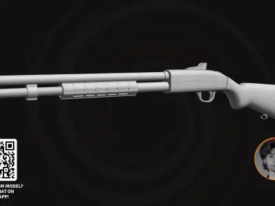 3D Model Mossberg 590 - Professional Police Tactical Shotgun 3D model