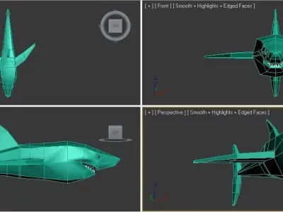 Shark Low-poly 3D model 7