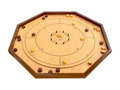 Crokinole Board Table Game 3D model
