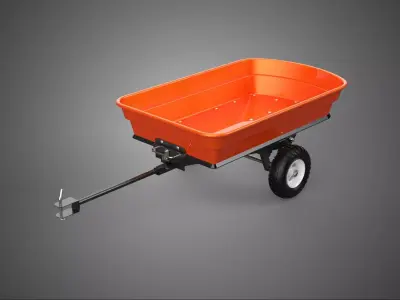 POLY BED TOW TRAILER CARGO CART WAGON TRACTOR LAWN MOWER GARDEN 3D model