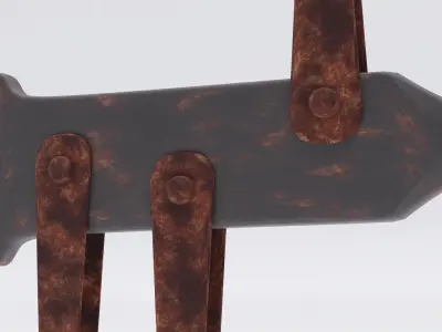 Steelyard metal bowl hanging on chain 3D model