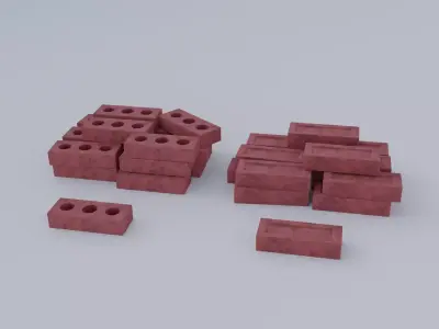 Bricks Low-poly 3D model purchase