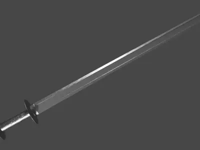 Langsax sword with Khora handle Low-poly 3D model