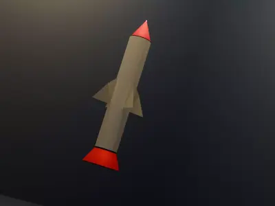 Low Poly Rocket Model 3D - Game Ready Rocket for Animation VR Free low-poly 3D model