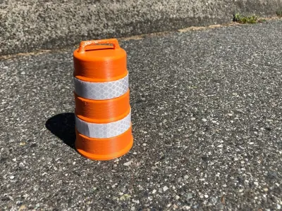 1-10 scale traffic barrel cone 3D print model