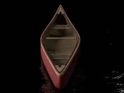 Canoe Boat For Game Object  VR - AR  Low-poly 3D model