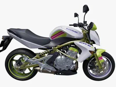 Kawasaki ER-6N Low-poly 3D model