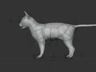 A Cat in woods 3D model