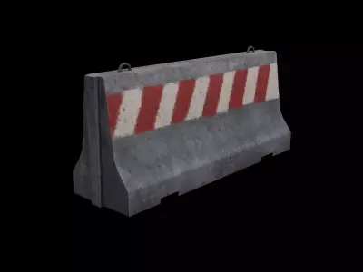 Pixel LowPoly F-Shape Barrier  Free low-poly 3D model