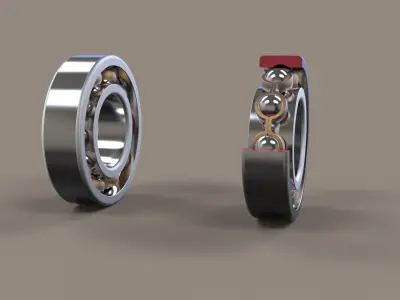Radial ball bearing 3D model