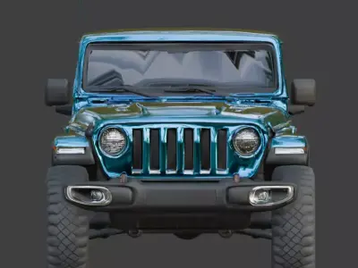  Modern Blue Off Road Jeep 3D Model Low-poly 3D model