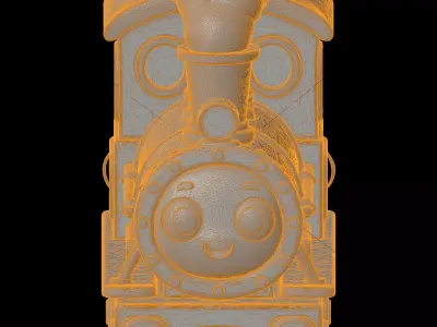 Cute Cartoon Steam Engine 3D Print Model 3D print model
