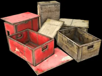 vintage beer crate - PBR Low-poly 3D model