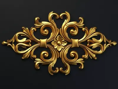  Pendant Ornate Floral Pendant Gold Antique Pendant Trending  3D print model