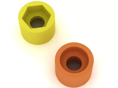 Hex  Round Insert Bushing  Parametric 3D Printable  3D print model