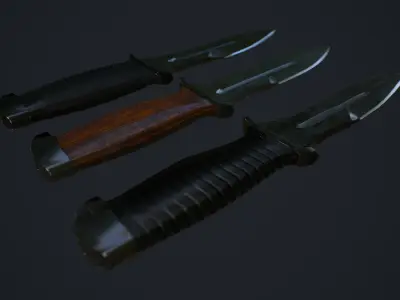 Knives knife Low-poly 3D model purchase