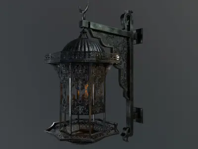 Arabic-Style Game-Ready Lantern Low-poly 3D model