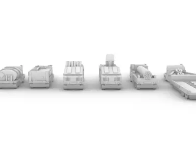 Miniature Trucks Pack 3D print model
