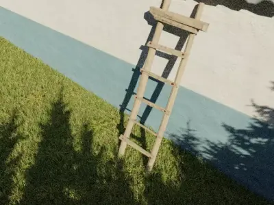 Wooden Step Ladder Free 3D model