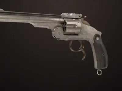  Revolver 02 Generic Silver All PBR Unity UE Textures Low-poly 3D model