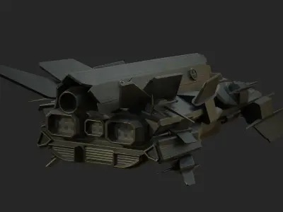 Spaceship Lowpoly Low-poly 3D model buy