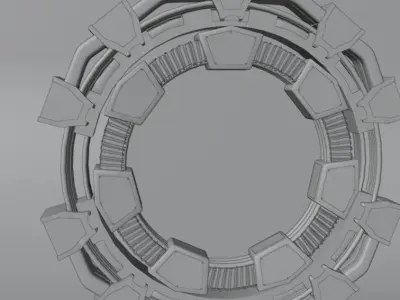 Sci Fi Portal high poly 3D model