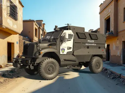 Armored Police Rescue Vehicle Black 3D model