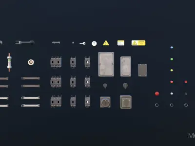 Electrical Boxes PBR Low-poly 3D model