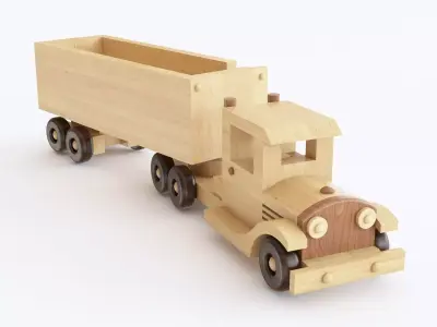 Wooden toy truck 06 3D model