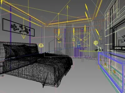 Modern Luxury Hotel Room Design 3D model