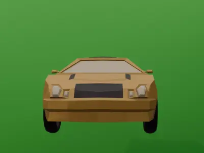yellow car Low-poly 3D model purchase