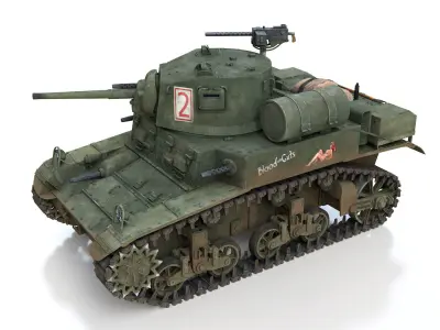 M3A1 Light Tank Stuart - Blood and Guts 3D model