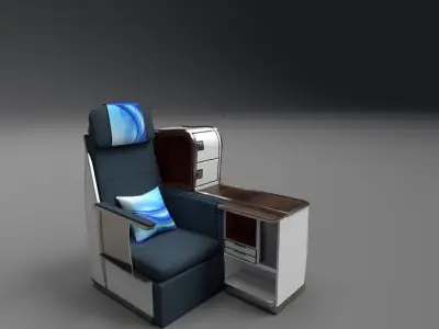 airplane A330-300 interior kit Unity3d Low-poly 3D model