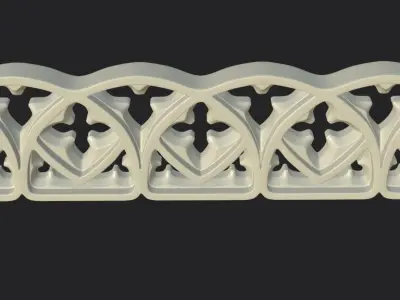 Gothic ornament 1 Low-poly 3D model