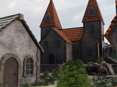 Hillside Village 3D model shop