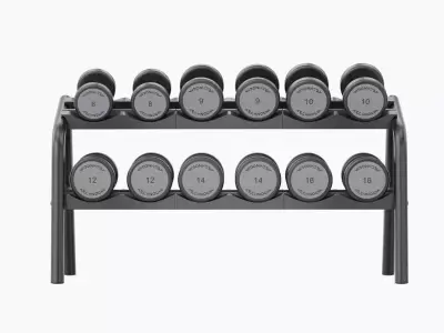 Technogym Urethane Dumbbells Rack 3D model