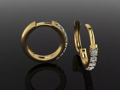 13mm Diameter Width Diamond Hoops 1mm50 3D print model purchase