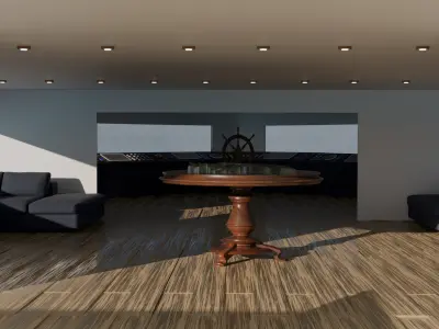 yacht 3D with mapping Low-poly 3D model