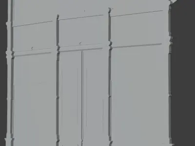 Derelict Wall-5 Low-poly 3D model