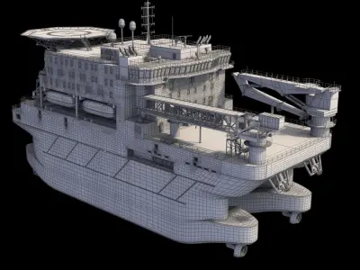 Ship 3d model - Offshore accommodation ship 84m  3D model