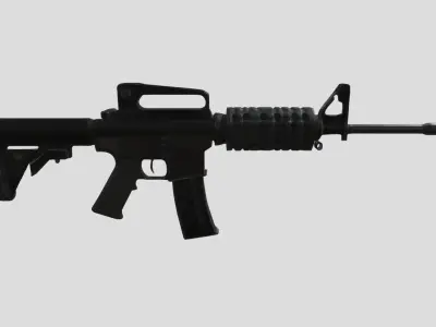 Modern Assault Rifle High Quality GameReady 3D Model Low-poly 3D model