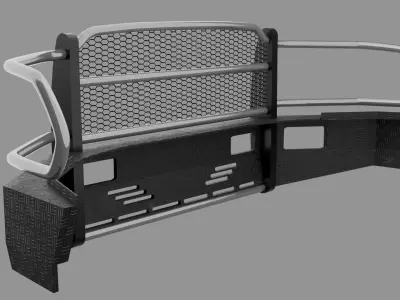 Front Heavy-Duty Bumper  Low-poly 3D model