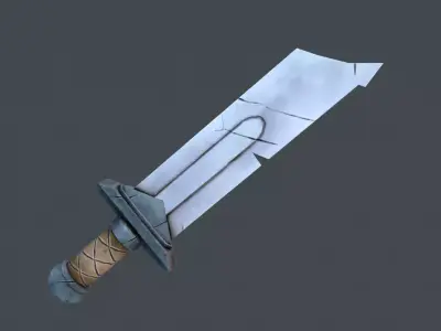 Stylized Lowpoly Fantasy Sword 3 Low-poly 3D model
