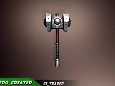 Strong Mace Fantasy Low-Poly 3D Model Low-poly 3D model