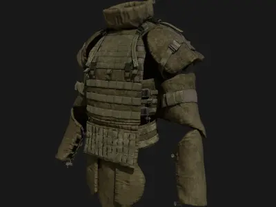 3D Male Military Vest 3D model