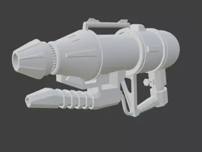 Water Gun Untextured Low-poly 3D model