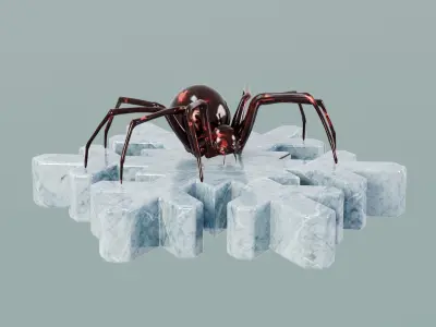 House Decoration Spider Statue Low-poly 3D model